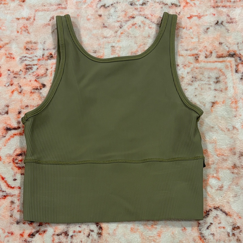 Olive Green Ribbed lululemon athletica tank top